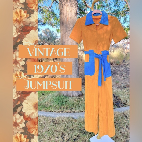 Vintage The “Chrissy” EPIC Dagger Collar 1960’s 70’s Two Toned Jumpsuit